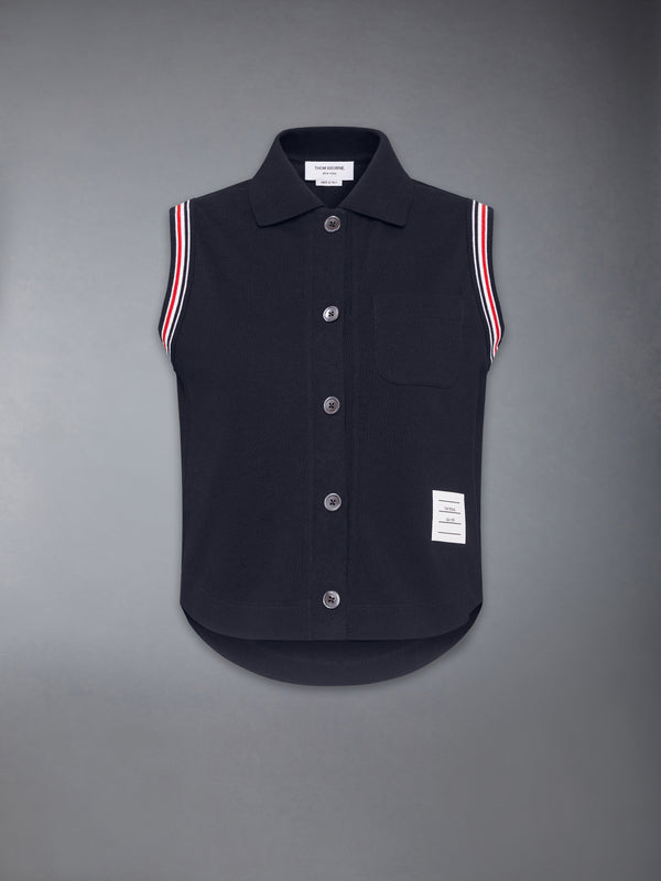 PIQUE RWB TRIM SLEEVELESS SHIRT - featured image