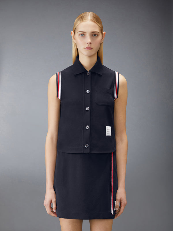 PIQUE RWB TRIM SLEEVELESS SHIRT - image 1