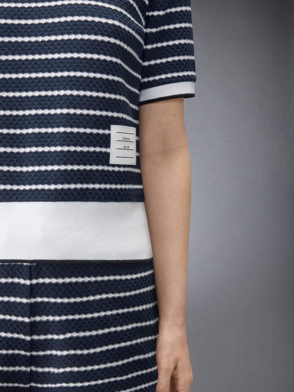 STRIPED HONEYCOMB RIB TEE - image 5