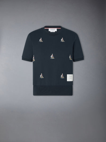 COTTON MILANO SAILBOAT RIB TEE 네이비