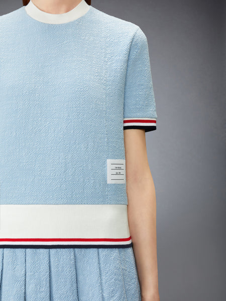 COTTON TWEED RWB CUFF TEE LIGHT BLUE