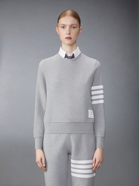 COTTON OTTOMAN RIB 4-BAR CREW NECK SWEATSHIRT