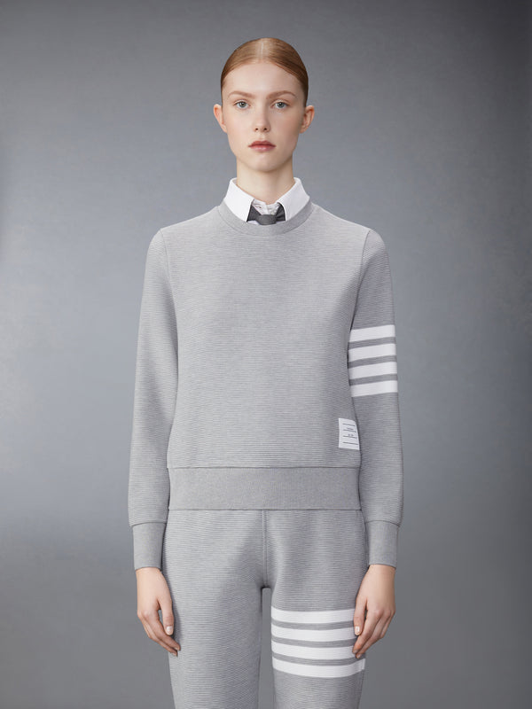 COTTON OTTOMAN RIB 4-BAR CREW NECK SWEATSHIRT - image 1