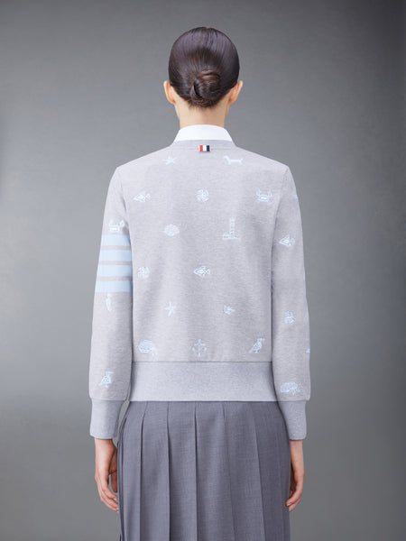 4-BAR NAUTICAL CREWNECK SWEATSHIRT LIGHT GREY