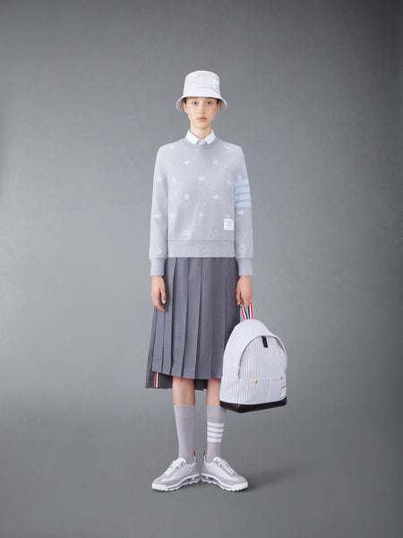 4-BAR NAUTICAL CREWNECK SWEATSHIRT LIGHT GREY