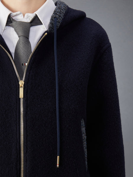 ウールフリース ジップアップ フーディー ネイビー