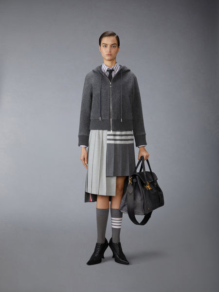 WOOL FLEECE ZIP UP HOODIE CHARCOAL