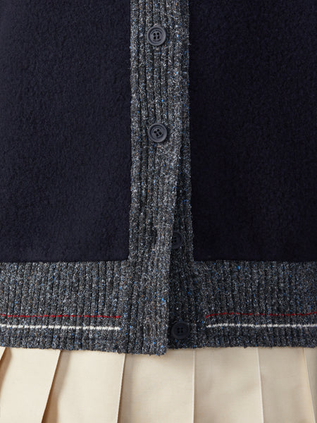 WOOL FLEECE CARDIGAN NAVY
