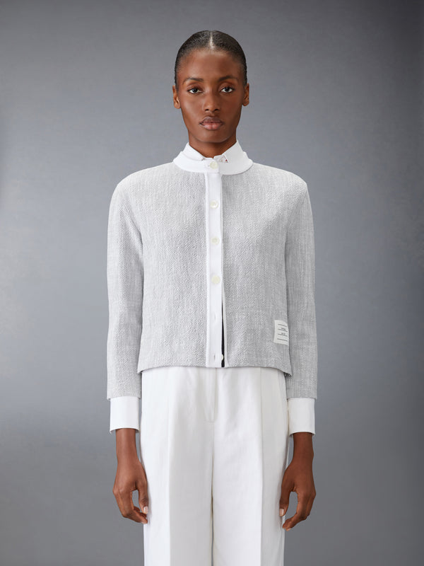 COTTON TWEED CREW NECK CARDIGAN - image 1