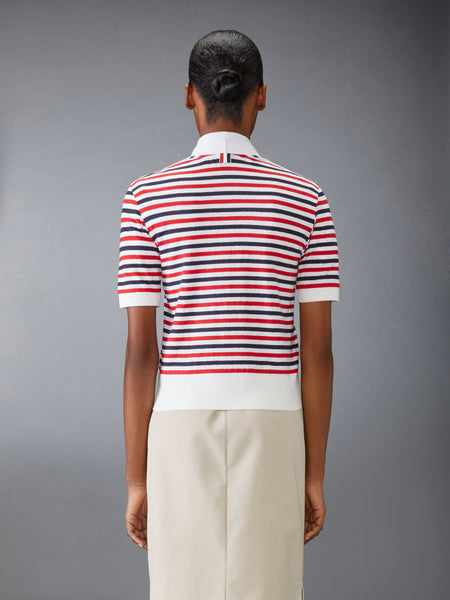 LINEN JERSEY V NECK CARDIGAN RWBWHT