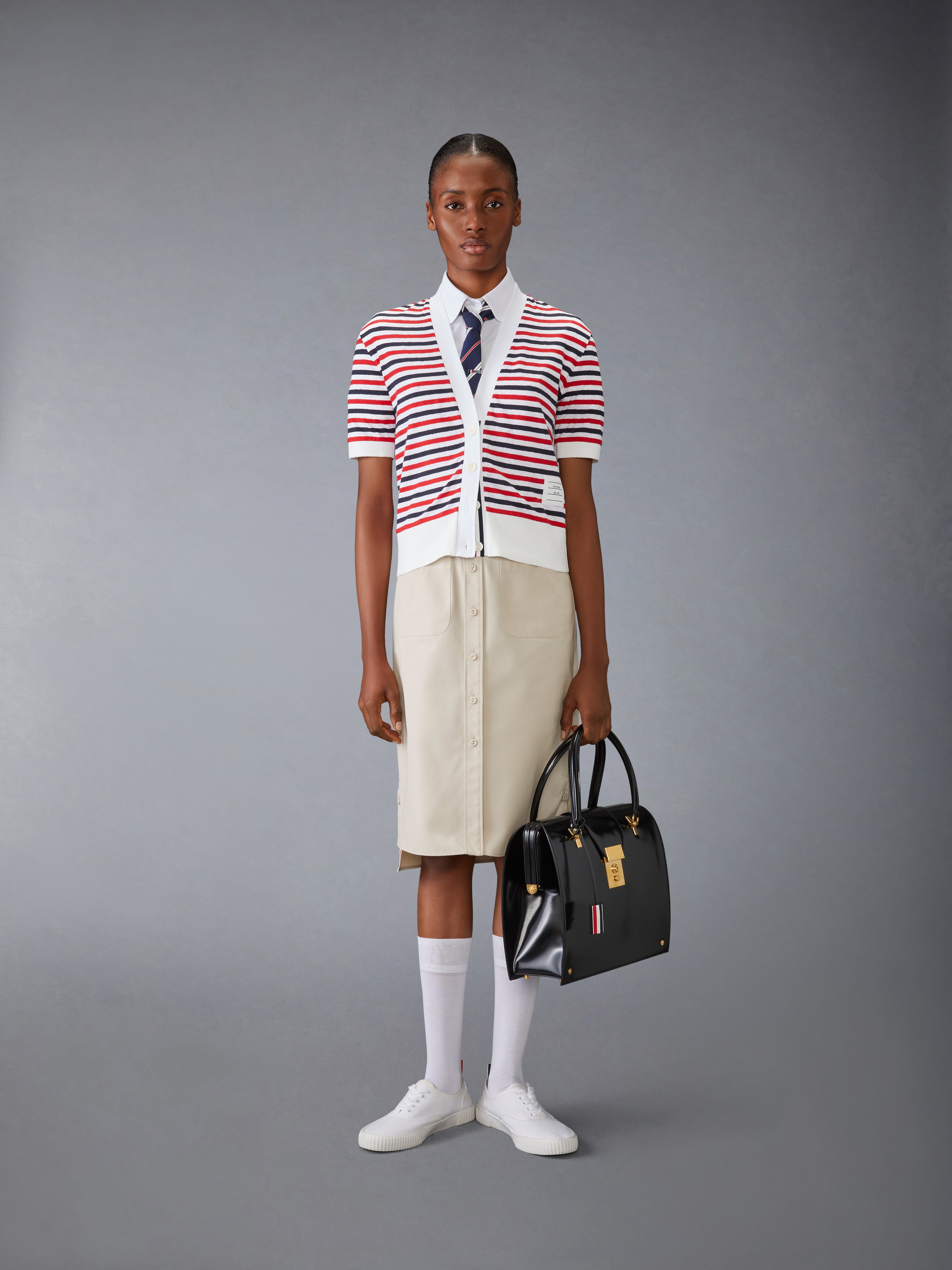 リネン ジャージー Vネックカーディガン | Thom Browne