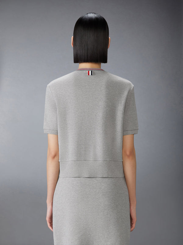 COTTON WAFFLE SHORT SLEEVE CARDIGAN - image 2