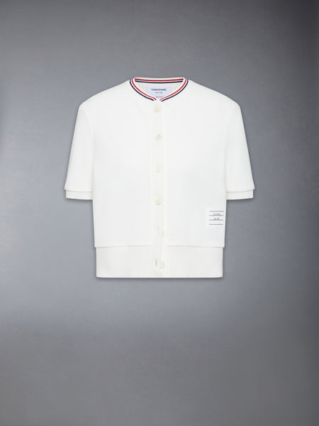COTTON WAFFLE SHORT SLEEVE CARDIGAN