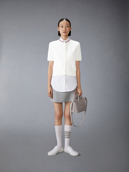 COTTON WAFFLE SHORT SLEEVE CARDIGAN
