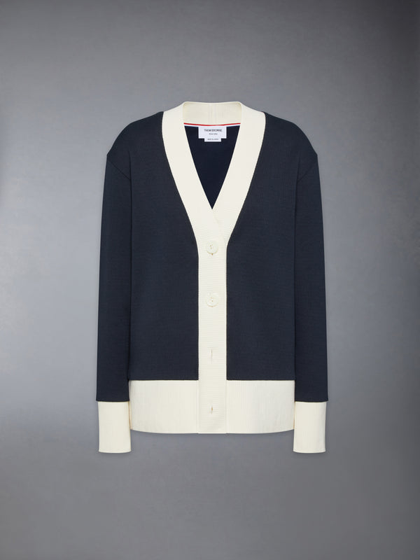 SOLID DOUBLE FACE KNIT OVERSIZED CARDIGAN - featured image