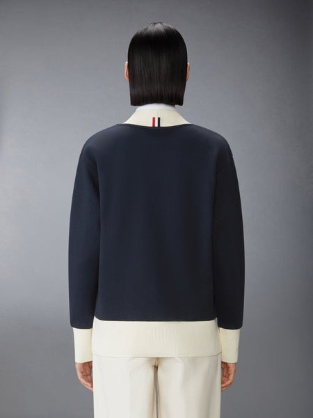 SOLID DOUBLE FACE KNIT OVERSIZED CARDIGAN