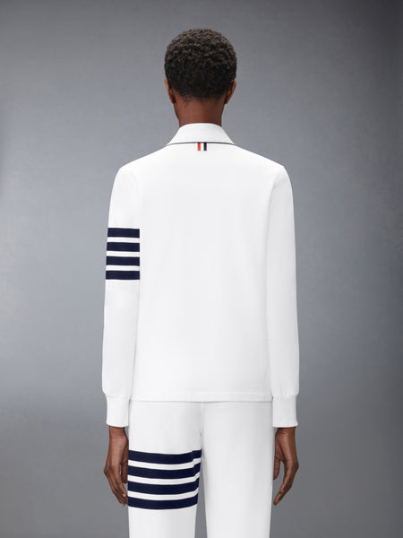LOOPBACK PIPING 4-BAR CARDIGAN WHITE /NAVY