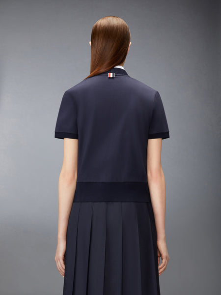 JERSEY EMBROIDERY CARDIGAN NAVY