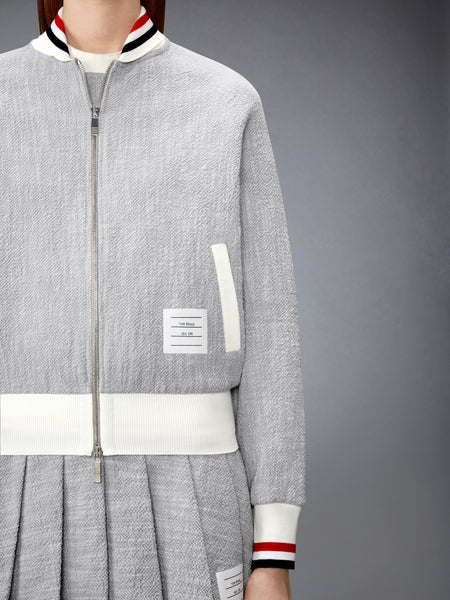 COTTON TWEED RWB CUFF BOMBER JACKET LT GREY