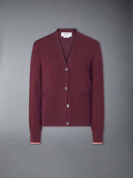 WOOL JERSEY CARDIGAN BURGUNDY
