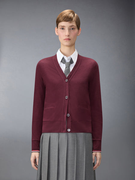 WOOL JERSEY CARDIGAN BURGUNDY