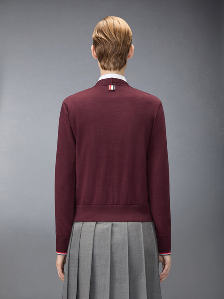 WOOL JERSEY CARDIGAN BURGUNDY