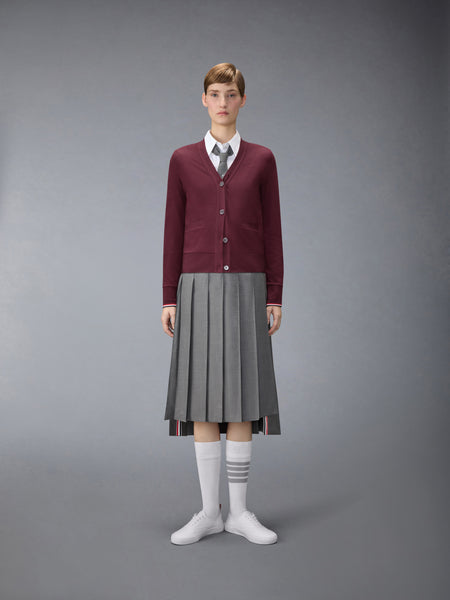 WOOL JERSEY CARDIGAN BURGUNDY