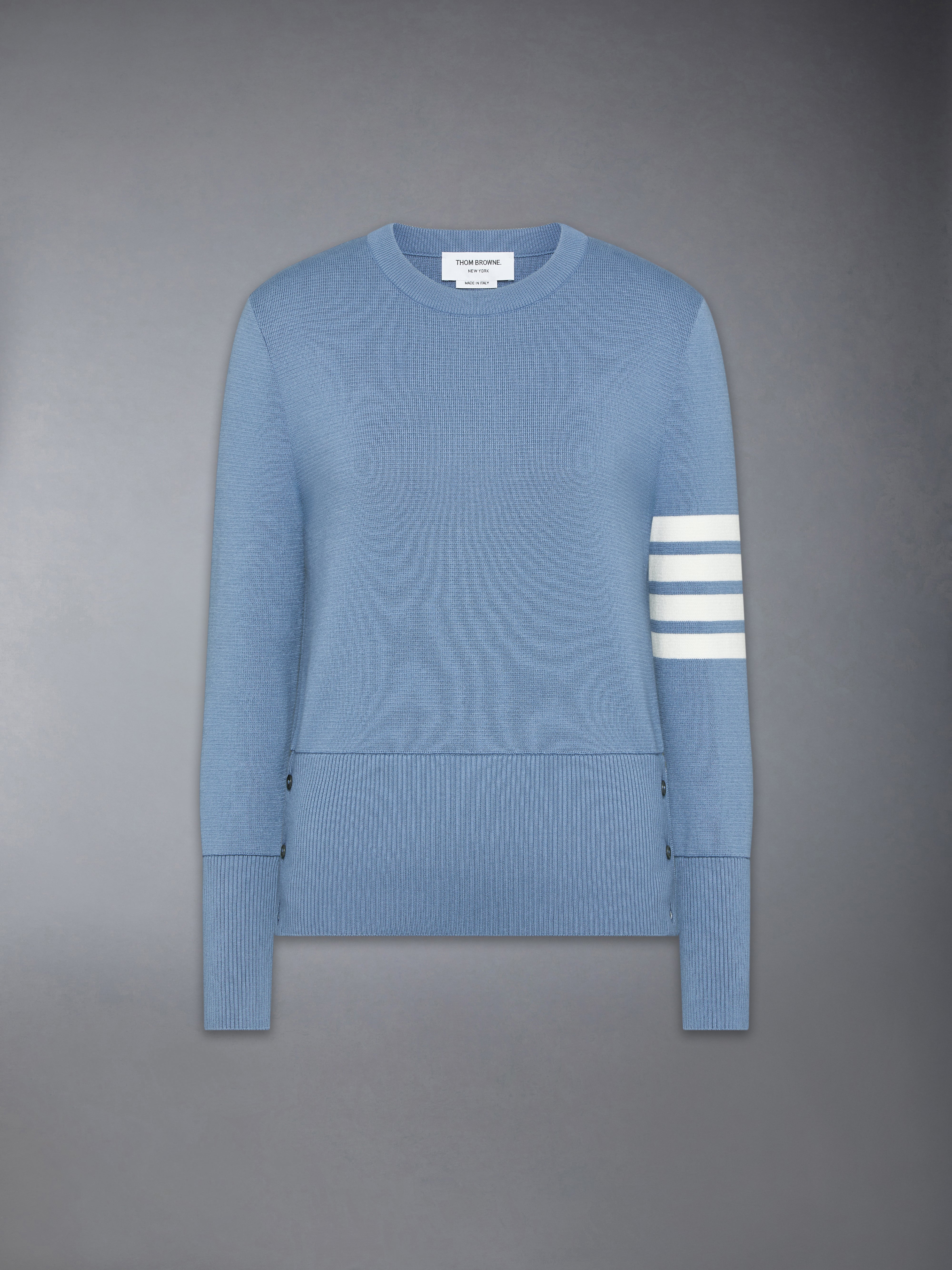 Milano Stitch Cotton Crepe 4-Bar Pullover | Thom Browne