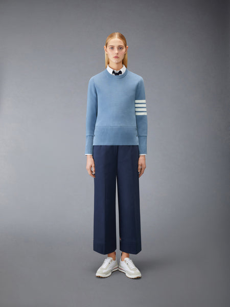 COTTON 4-BAR CLASSIC MILANO STITCH PULLOVER LIGHT BLUE