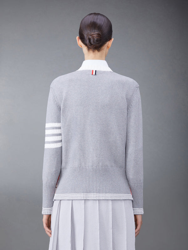 ジャージー 4 バー クルーネック ポインテール プルオーバー | Thom Browne
