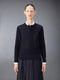 WOOL CREPE 4-BAR RELAXED FIT PULLOVER - NAVY
