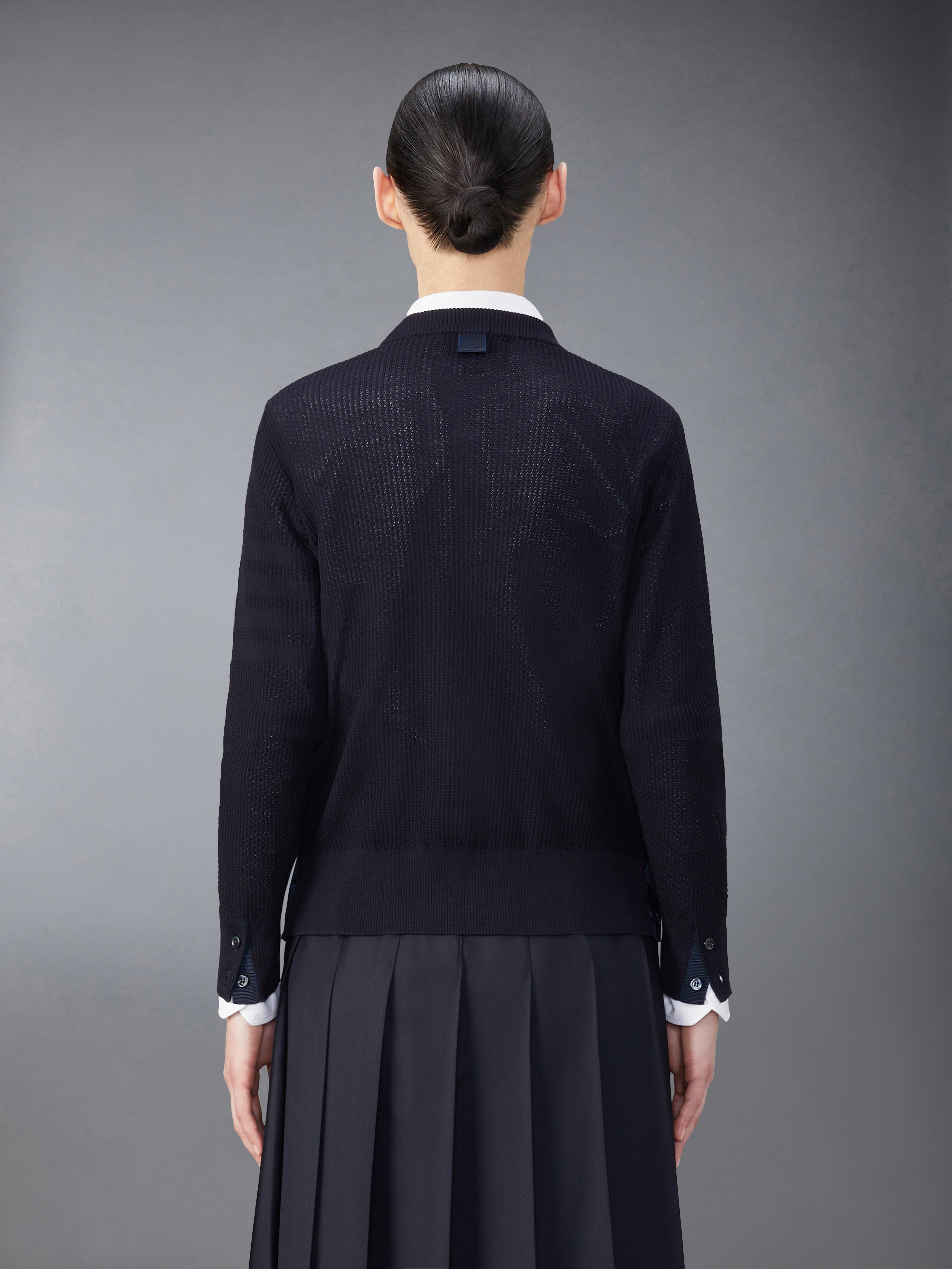 Wool Crepe 4-Bar Relaxed Fit Pullover | Thom Browne