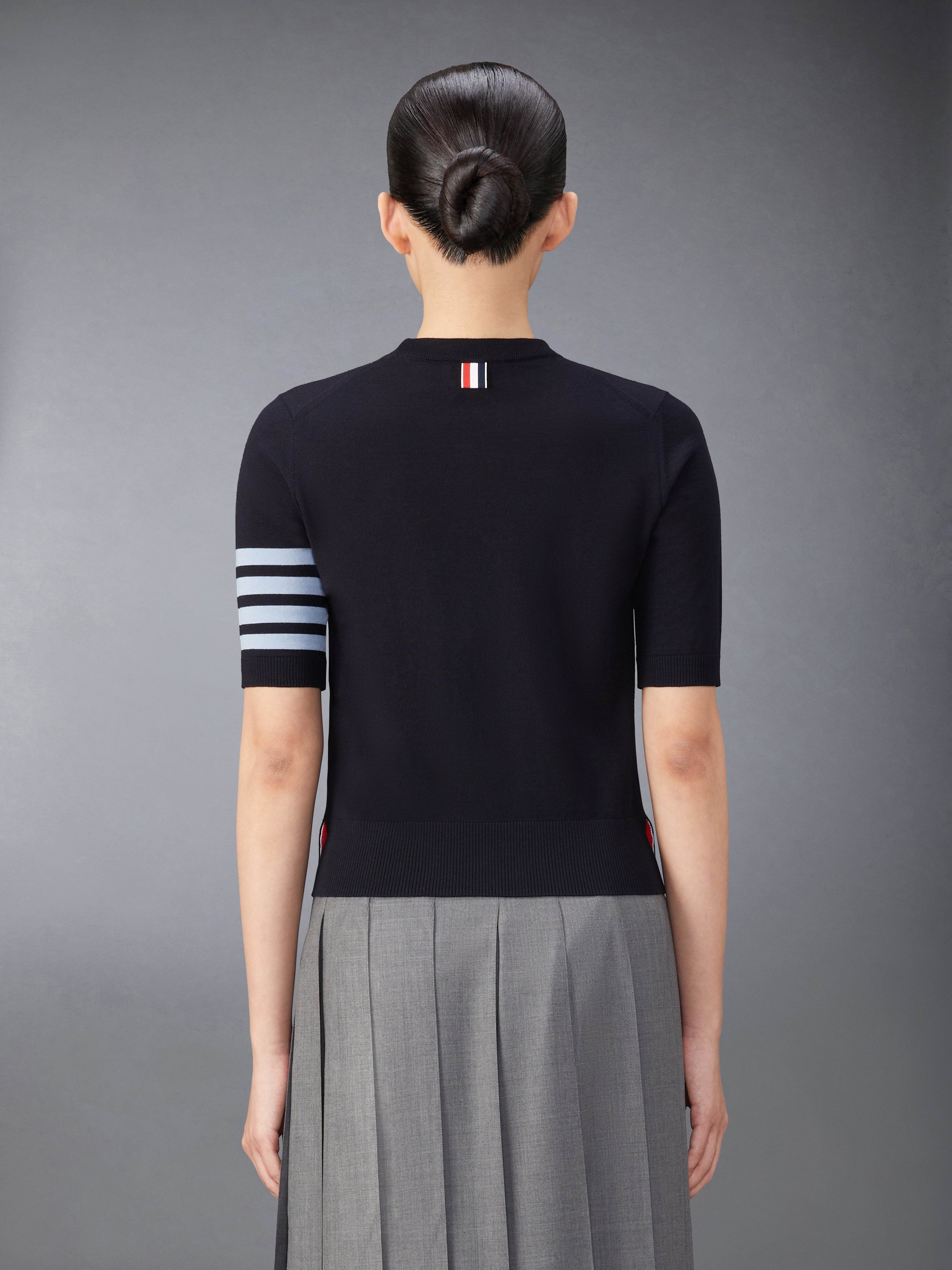 ★THOM BROWNE★ウールジャージーバーTシャツ メリノウールジャージーステッチ4バーTシャツ | Thom Browne
