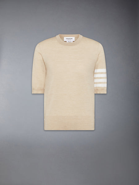 FINE MERINO WOOL 4-BAR TEE BEIGE