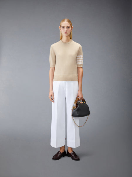 FINE MERINO WOOL 4-BAR TEE BEIGE