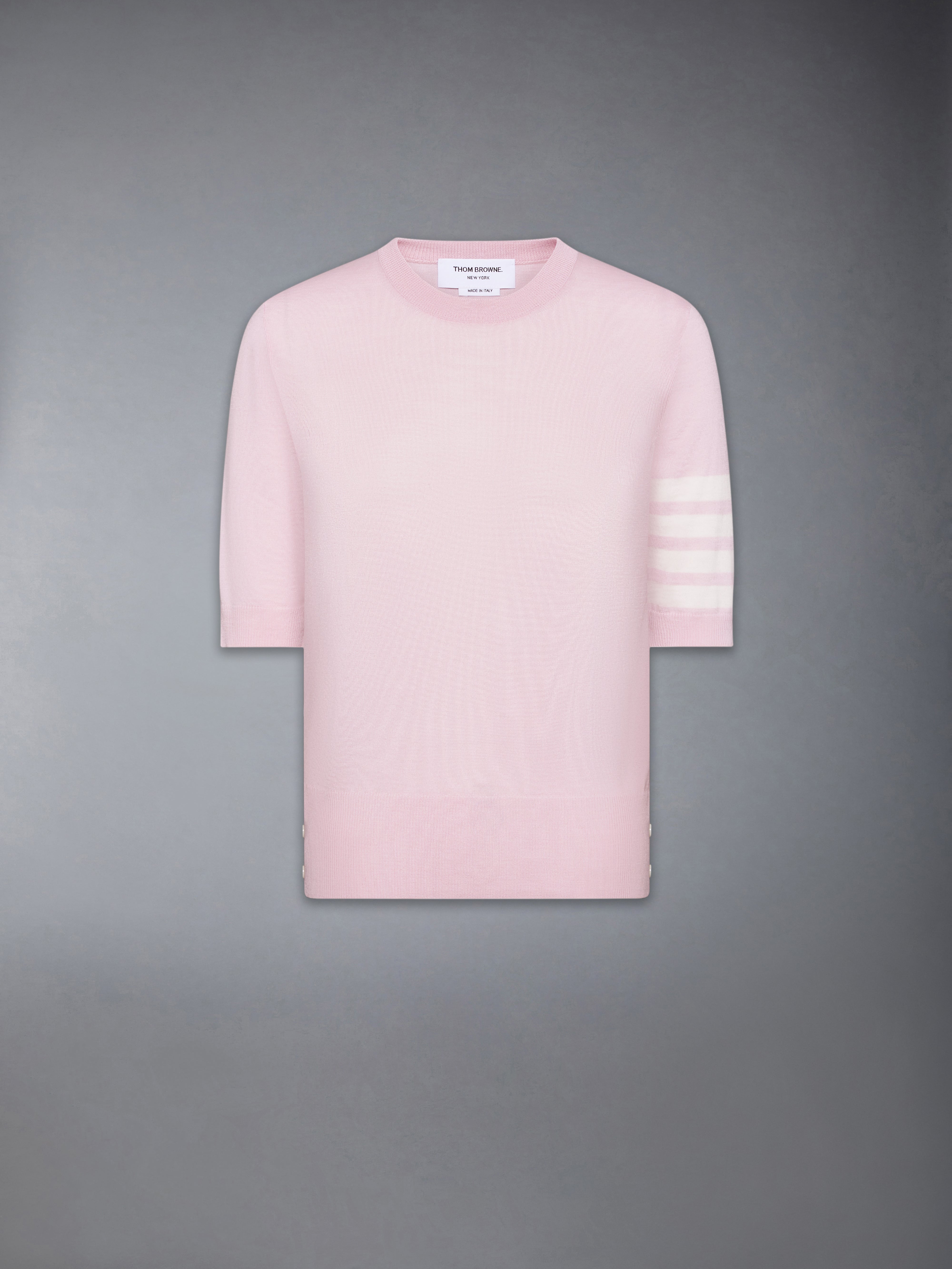 Tシャツ・カットソー THOM BROWNE FW25 '4-Bar' wool t-shirt (FKA471BY1014 415) Merino Wool Jersey Stitch 4 Bar Tee | Thom Browne