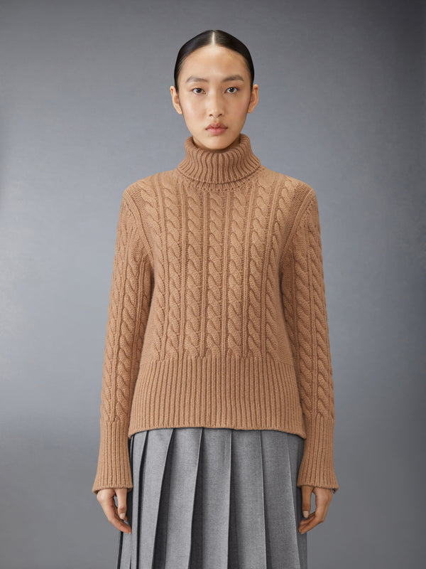 CLASSIC CASHMERE CABLE TURTLE NECK - image 1