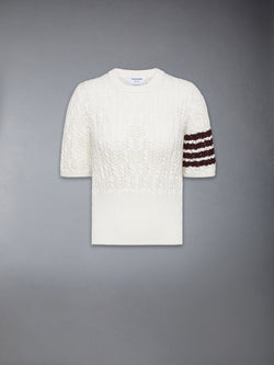 POINTELLE CABLE STITCH 4-BAR TEE