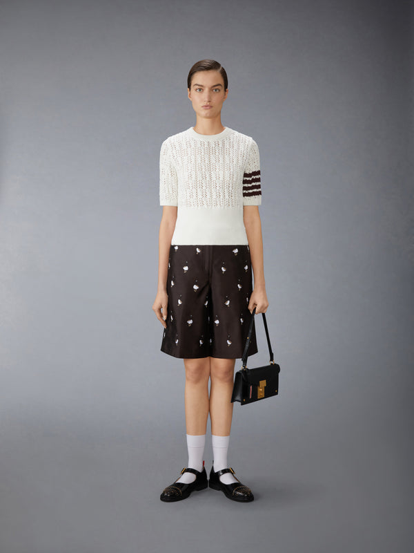POINTELLE CABLE STITCH 4-BAR TEE - image 3