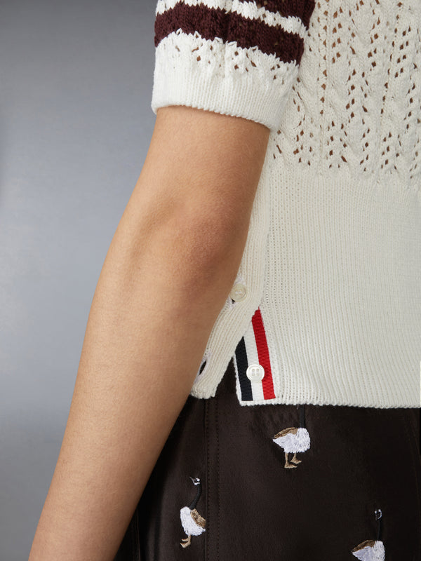 POINTELLE CABLE STITCH 4-BAR TEE - image 4