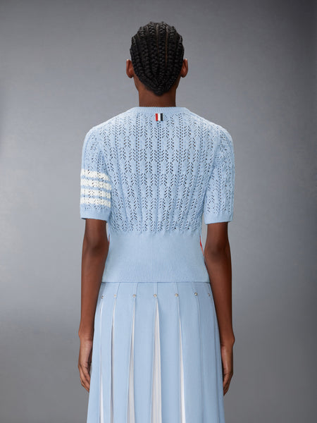 POINTELLE CABLE STITCH 4-BAR TEE