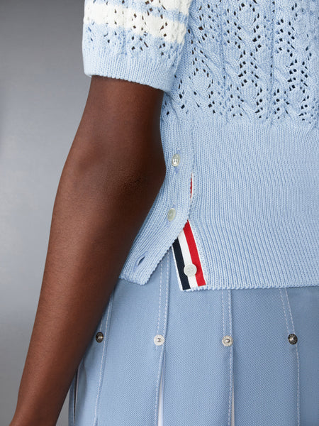 POINTELLE CABLE STITCH 4-BAR TEE