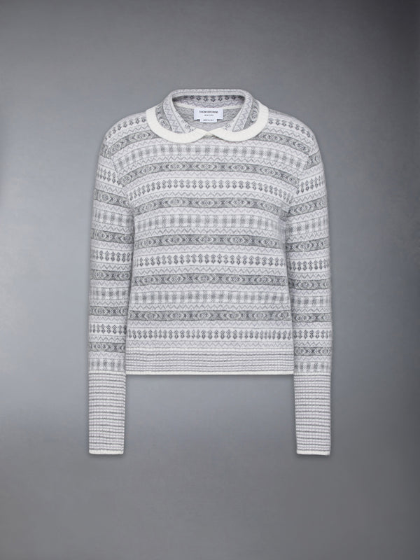 WOOL FLANNEL AND MOHAIR JACQUARD PETER PAN COLLAR PULLOVER - featured image