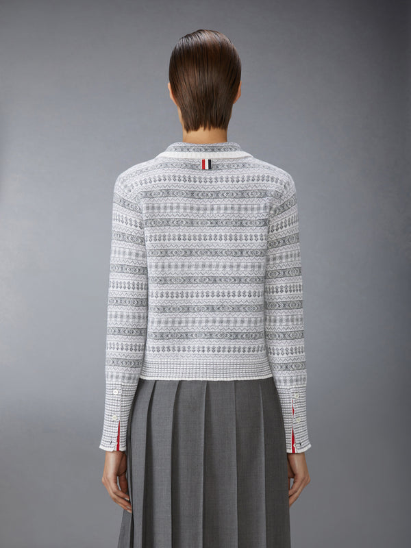 WOOL FLANNEL AND MOHAIR JACQUARD PETER PAN COLLAR PULLOVER - image 2