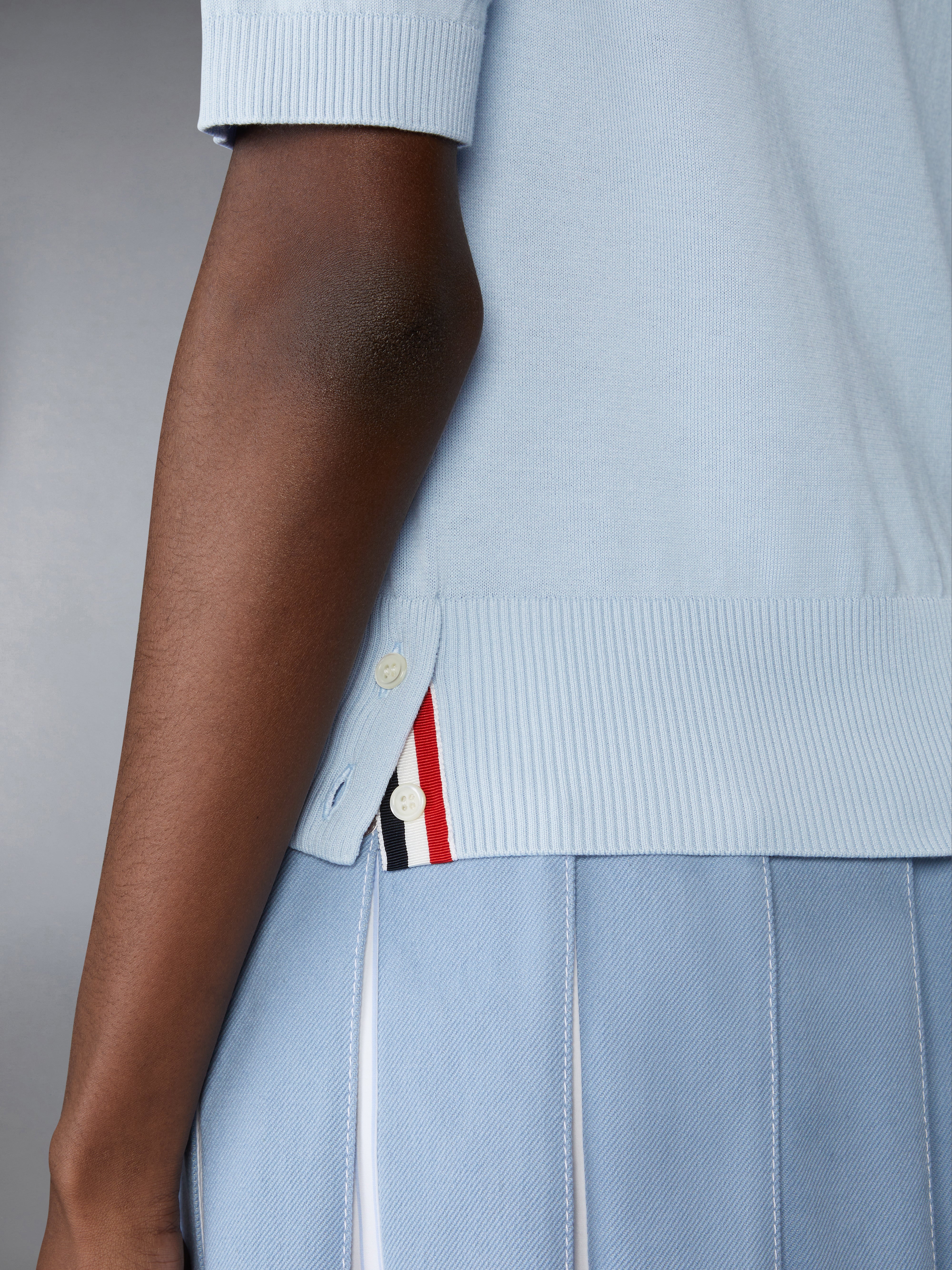 Jersey Stitch Pointelle 4-Bar Tee | Thom Browne