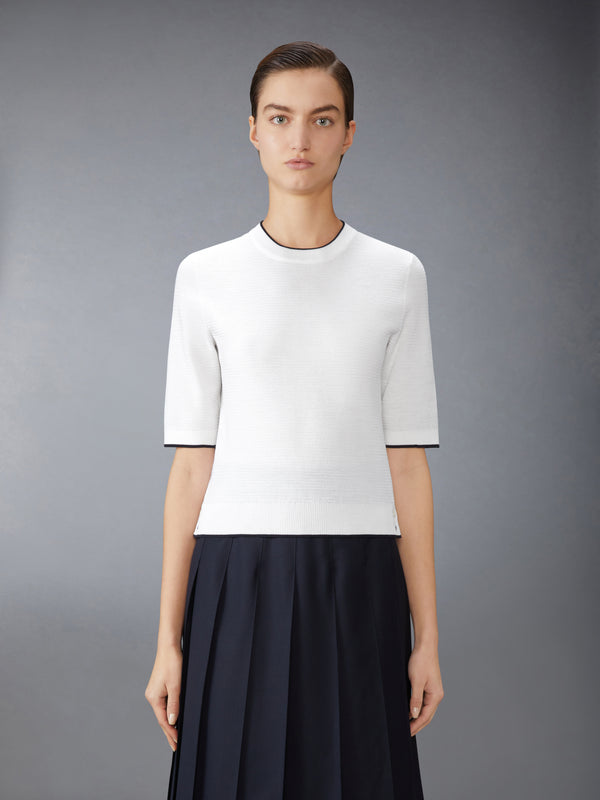WOOL CREPE 4-BAR TEE - image 1