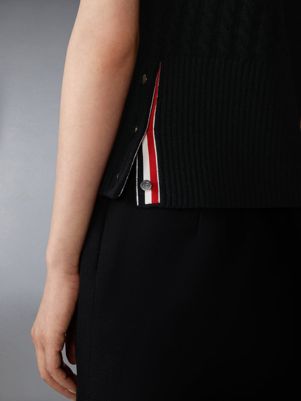 CASHMERE BABY CABLE STITCH SHORT SLEEVE TURTLENECK - image 4