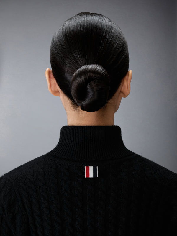 CASHMERE BABY CABLE STITCH SHORT SLEEVE TURTLENECK - image 5