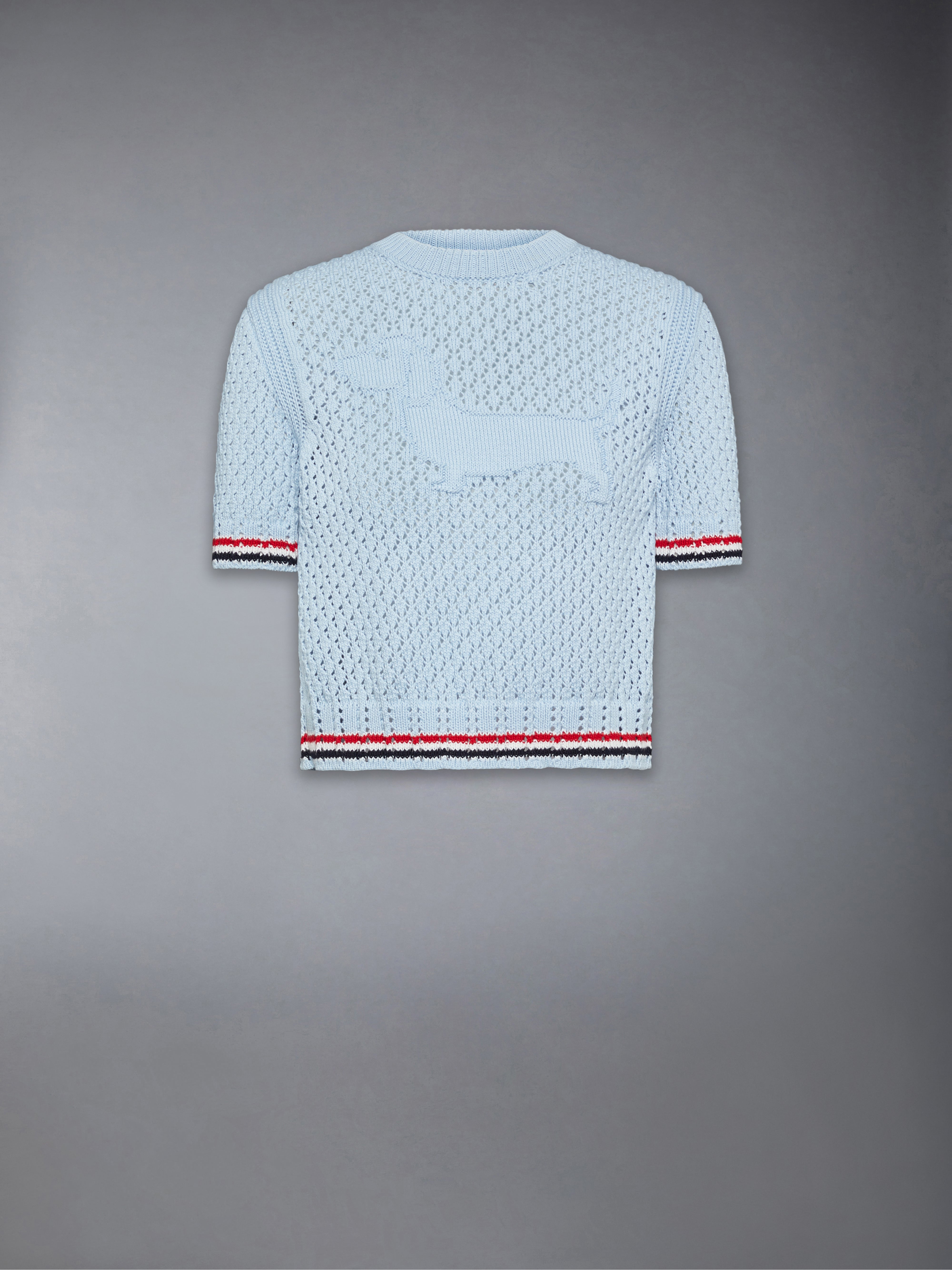 Cotton Pointelle Stitch Hector Rwb Tee | Thom Browne