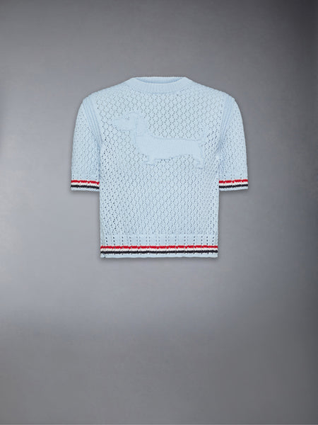 COTTON POINTELLE STITCH HECTOR RWB TEE LIGHT BLU